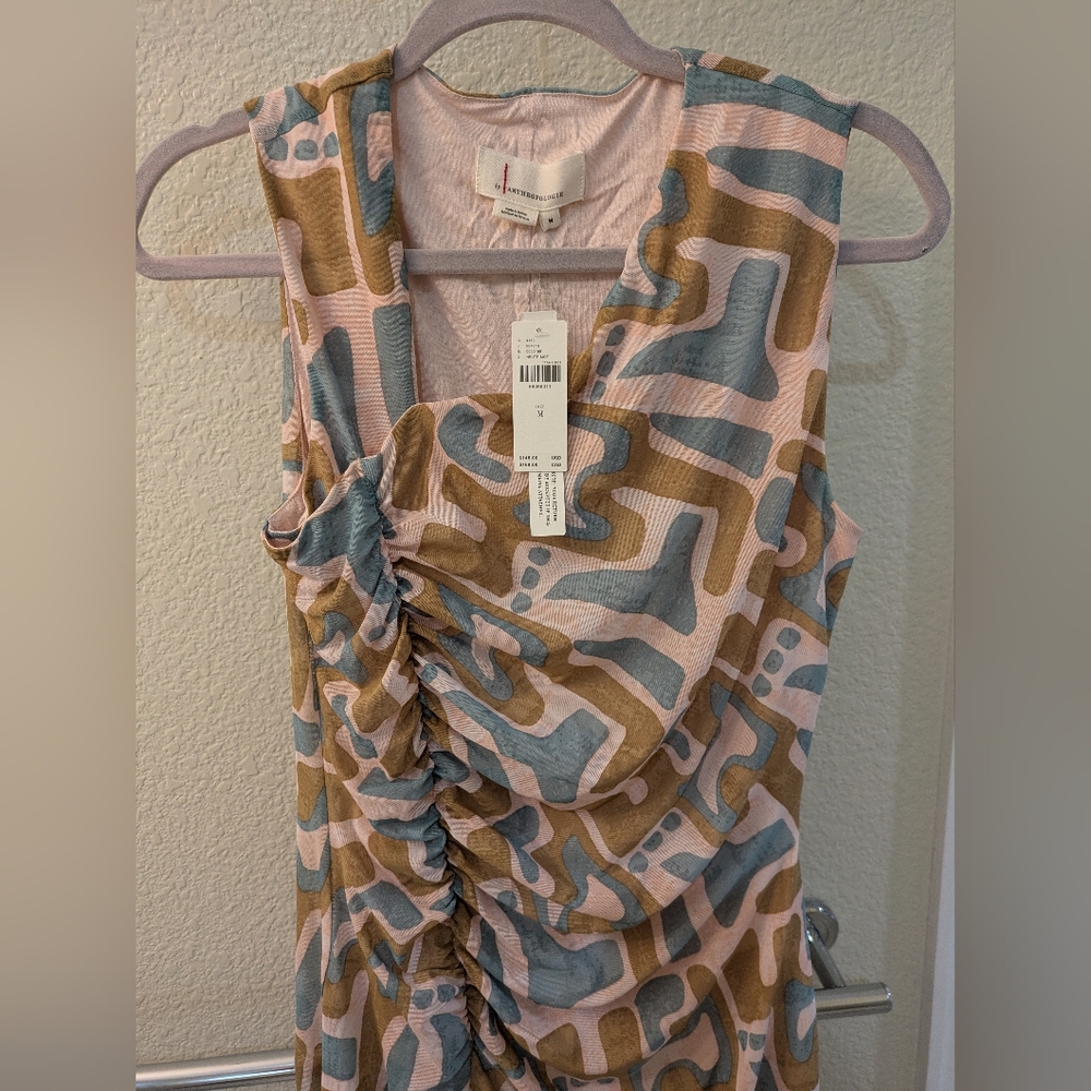 New - Anthropologie Stylish Geometric Print Dress - Picture 5 of 8